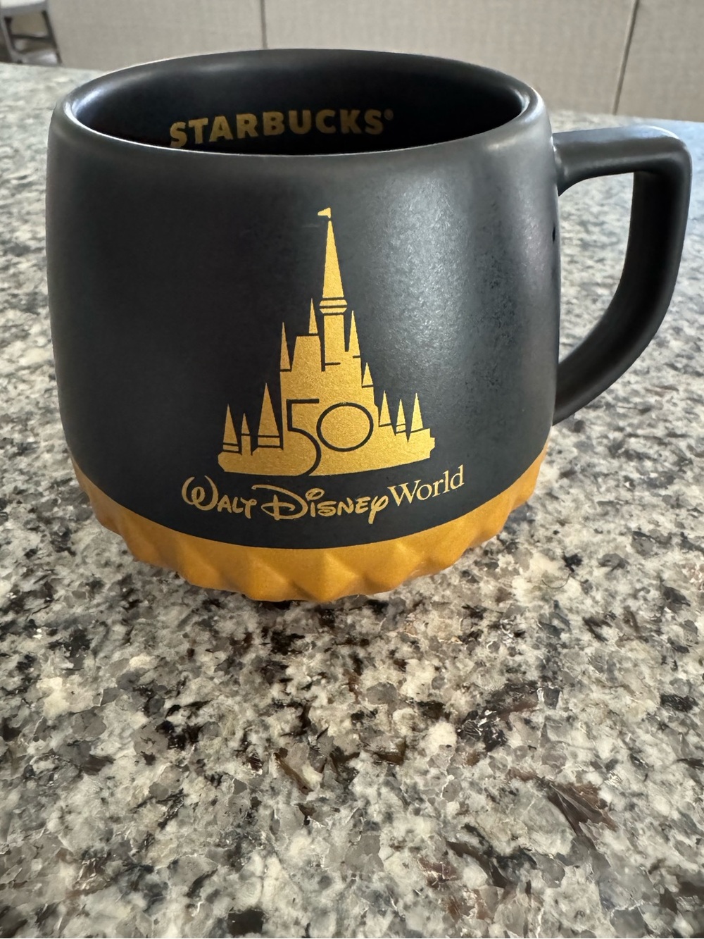 Starbucks Black and Gold Walt Disney World 50th Anniversary Mug Like New
